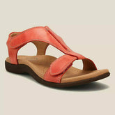 Vintage-Sandalen mit einfarbigem Klettverschluss